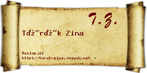 Török Zina névjegykártya